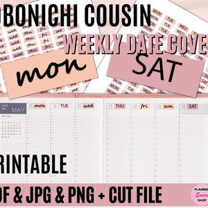 PRIMO DE HOBONICHI (A5) Portadas de Fecha Imprimibles/Planificador Semanal/Decoración de Planificador/Kit de Hobonichi/Pegatinas de Planificador Imprimibles/Decoración de Planificador 07