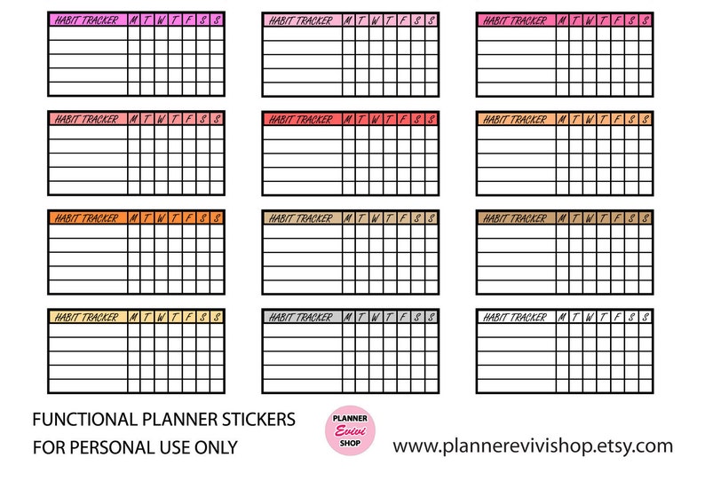 Hobonichi Weeks Habit Tracker,Printable planner stickers,Hobonichi Stickers,Water Tracker,Fitness Tracker,Vitamin Tracker,Digital Download