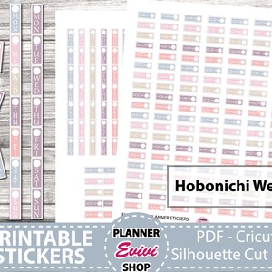 HOBONICHI Weeks Weekly Date Strips Hobonichi Weeks Printable Stickers ...