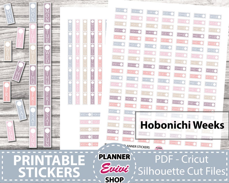 HOBONICHI Weeks Weekly Date Strips Hobonichi Weeks Printable - Etsy