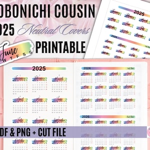 HOBONICHI COUSIN COVER(A5)2025 ニュートラルカバー 印刷可能/年間月間/年間一覧ラベル/ほぼ日キット/印刷可能なプランナーステッカー 05