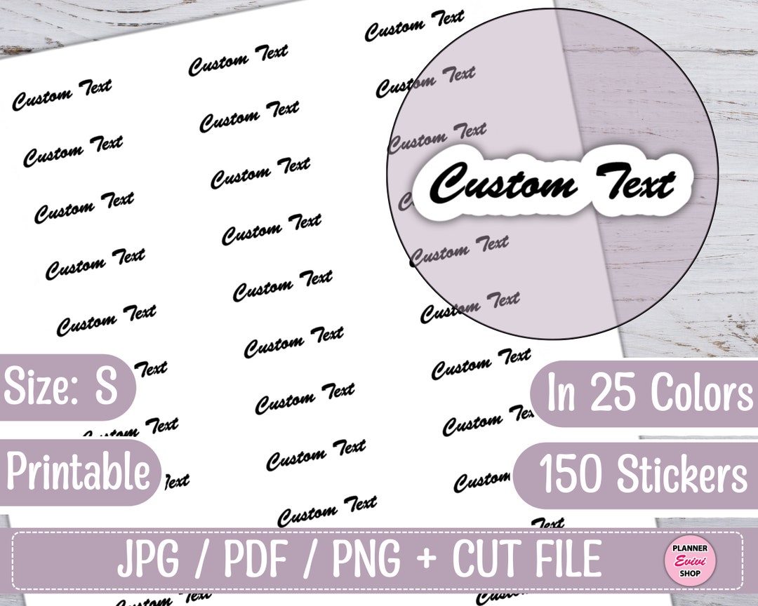 Custom Stickers/custom Word Stickers/custom Script Sticker Sheet/custom ...