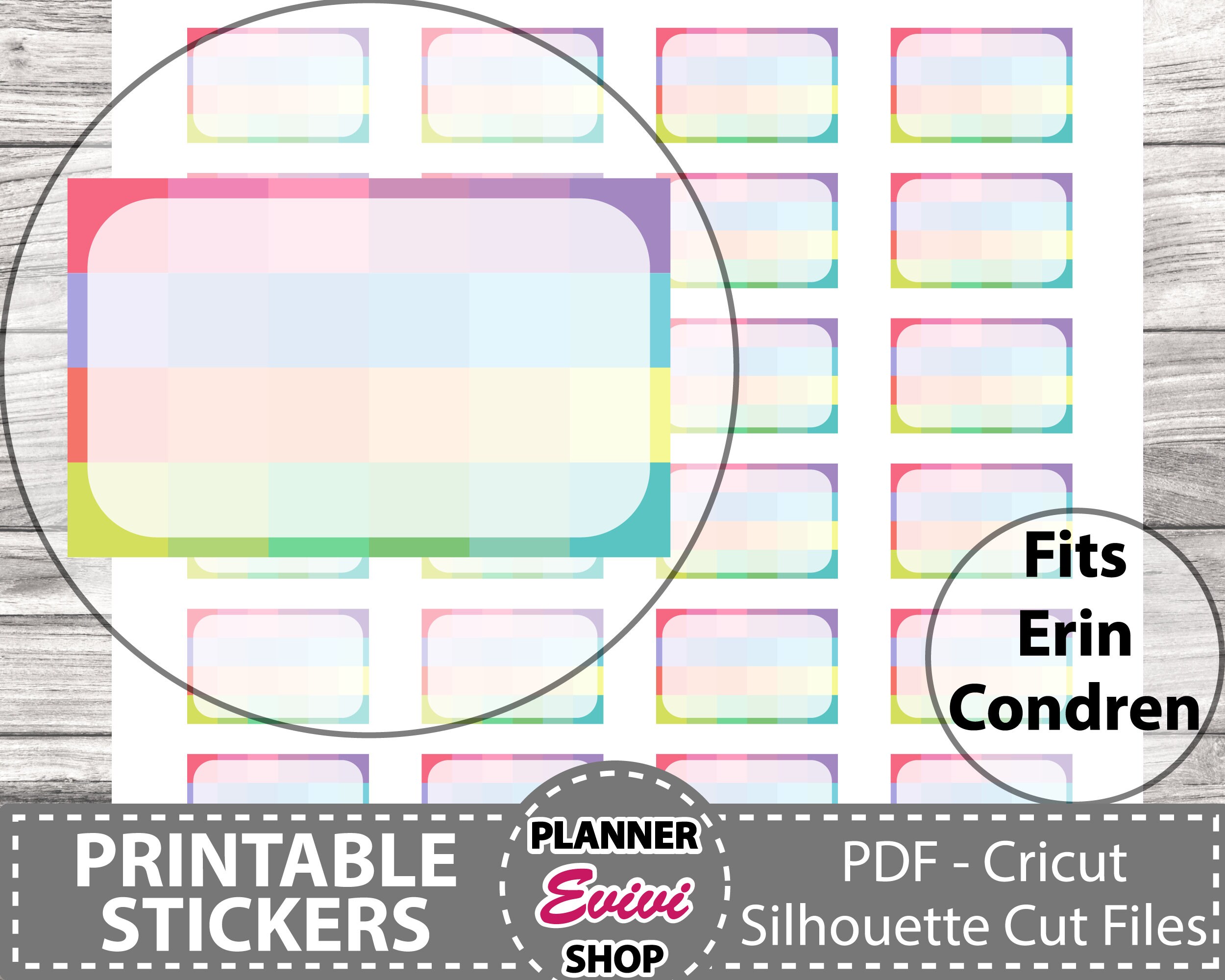 Erin Condren Full Boxes for Weekly Monthly Spread Printable Stickers ...