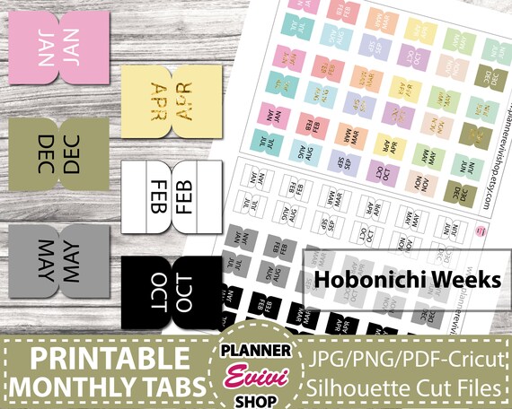 HOBONICHI Weeks Monthly Tabs Hobonichi Weeks Printable | Etsy
