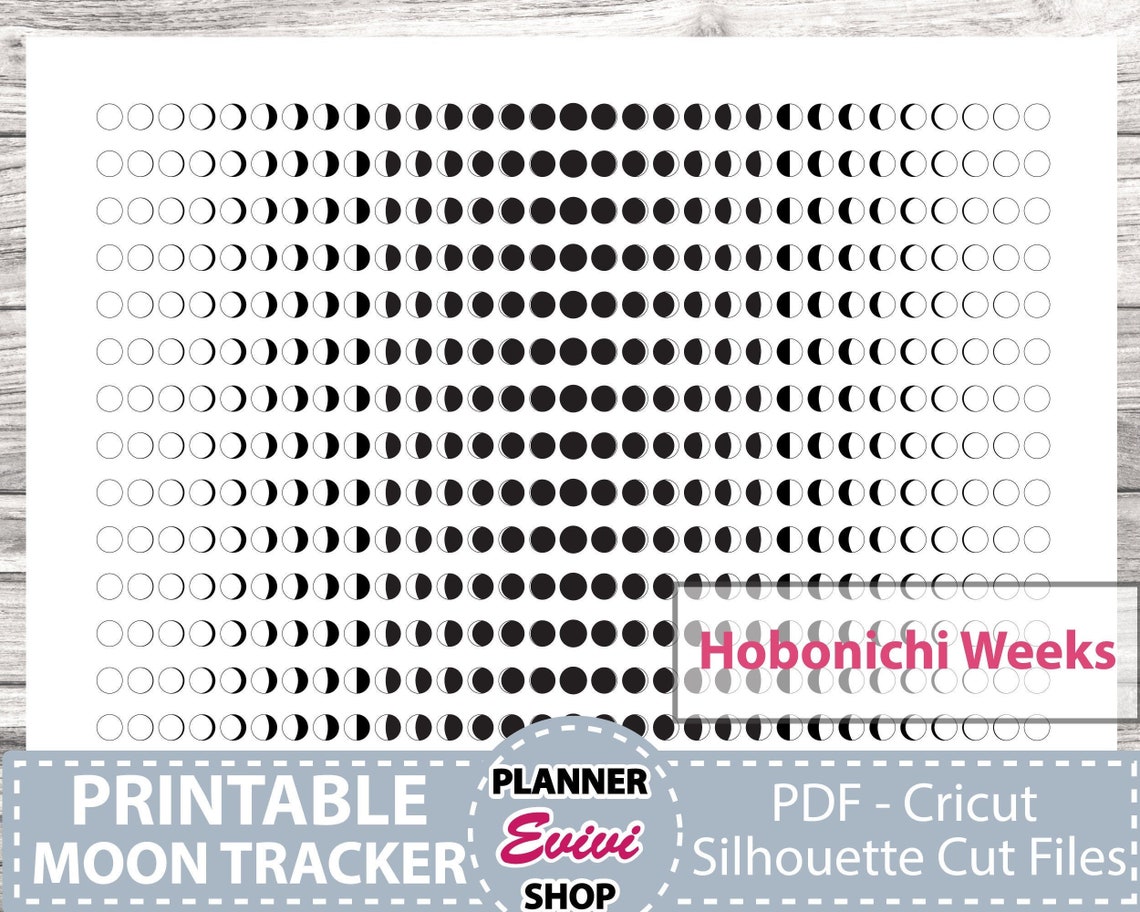 Moon Phases Icons | Foil Ready Digital Printable Planner Stickers | Jpg ...