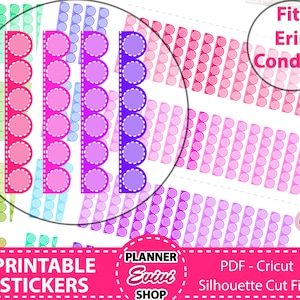 Pastel Scalloped Checklist Flags Printable Planner Stickers,Erin Condren Planner Stickers,Happy Planner Stickers,Cut Files,instant download
