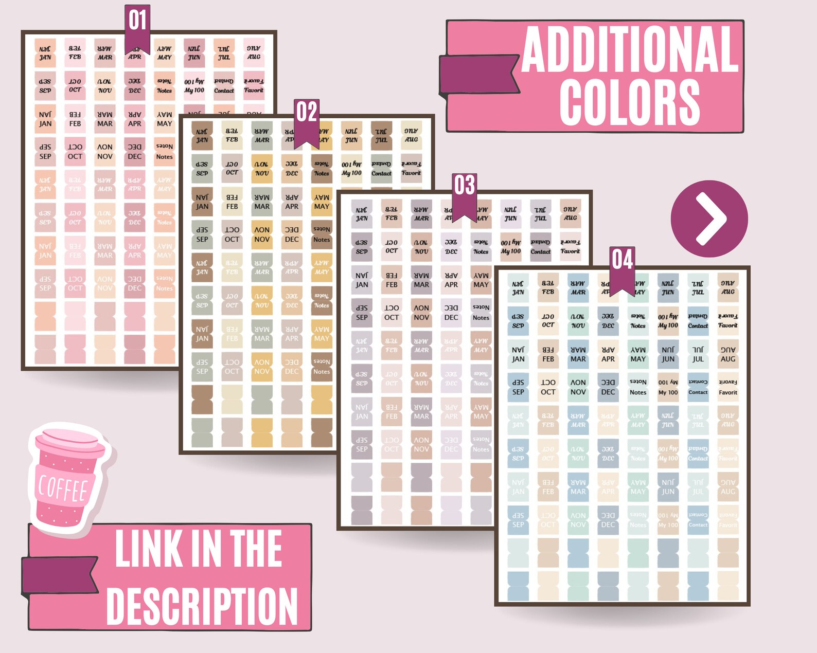 HOBONICHI Weeks Monthly Tabs, Hobonichi Weeks Printable Stickers ...