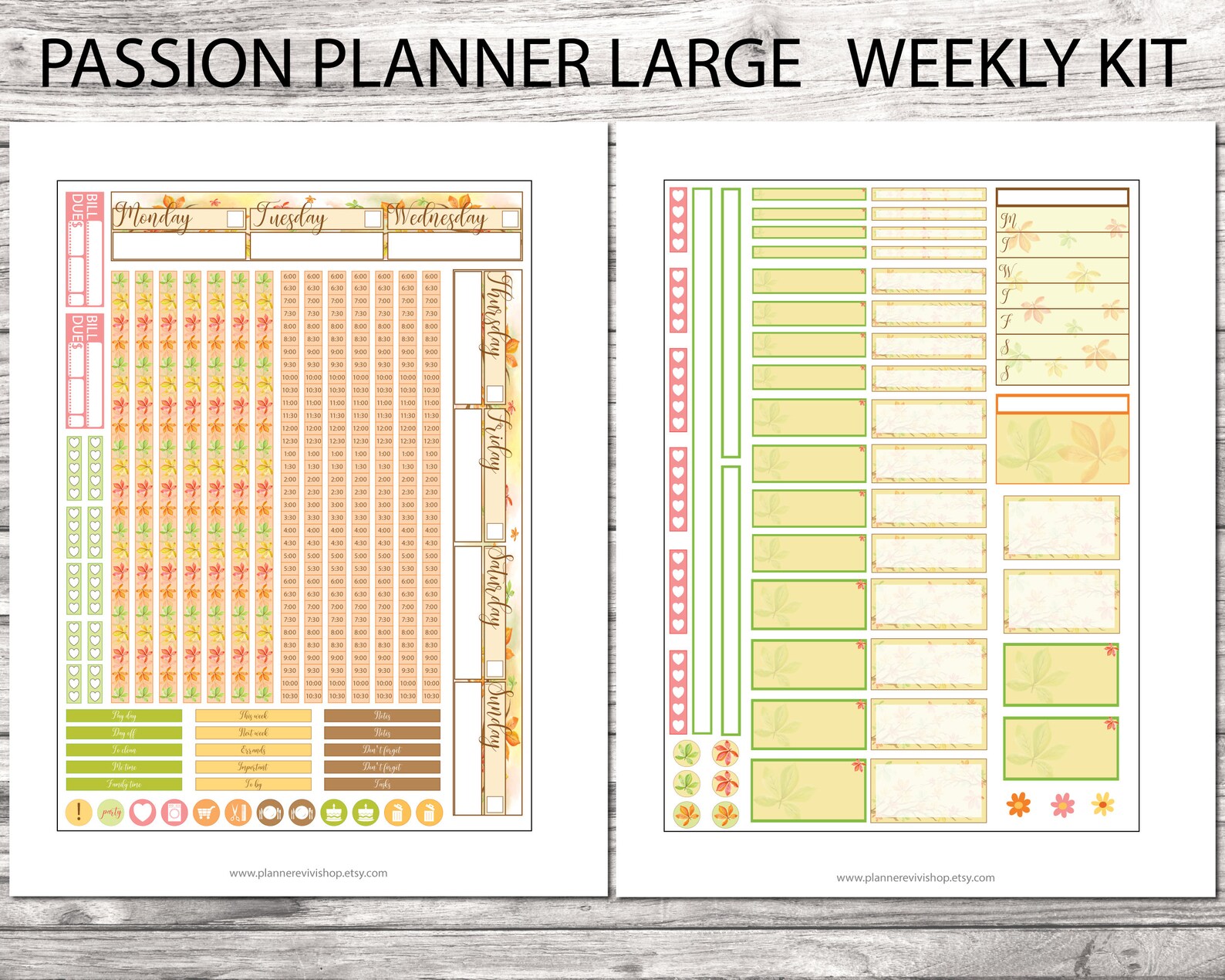 Passion Planner Large Printable Weekly Kit autumn Printable Etsy Passion Planner Large Printable Weekly Kit autumn Printable Etsy