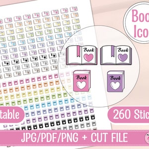 Printable Book Lover Stickers, PNG Stickers, Book Lover icon Stickers, Book Planner Stickers, Reading Challenge Stickers, Bookworm, Read
