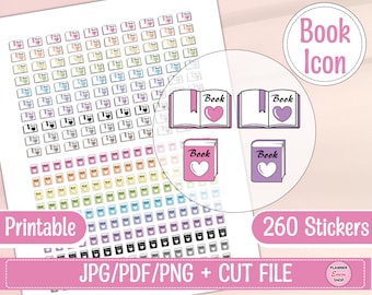 Printable Book Lover Stickers, PNG Stickers, Book Lover icon Stickers, Book Planner Stickers, Reading Challenge Stickers, Bookworm, Read