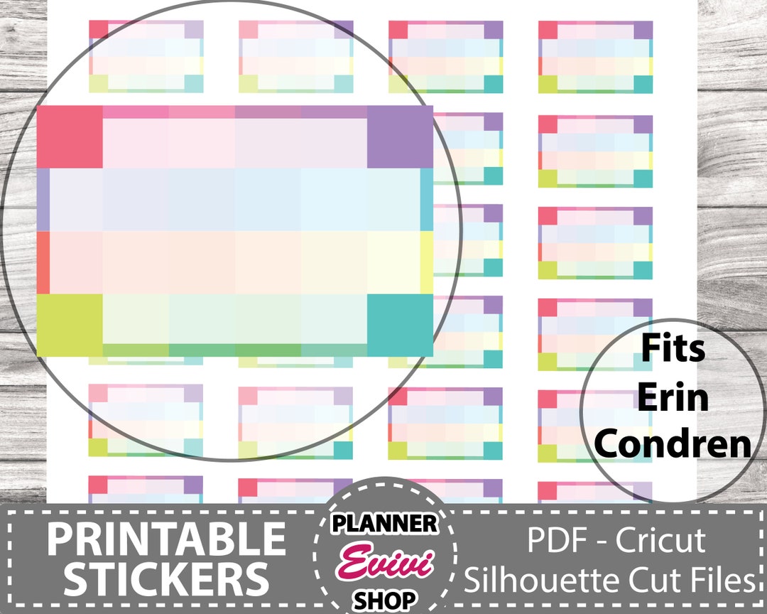 Erin Condren Full Boxes for Weekly Monthly Spread - Printable Stickers ...