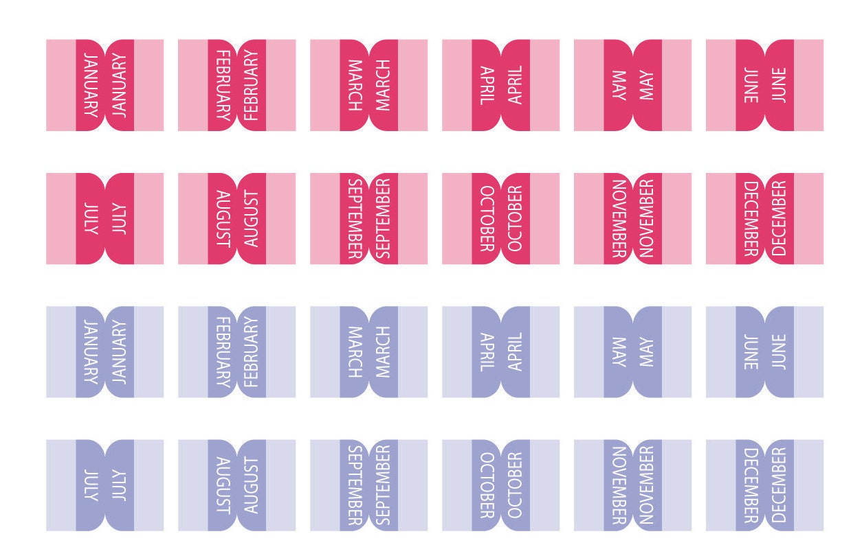 Passion Planner Stickers Passion Planner Medium Monthly Tabs - Etsy
