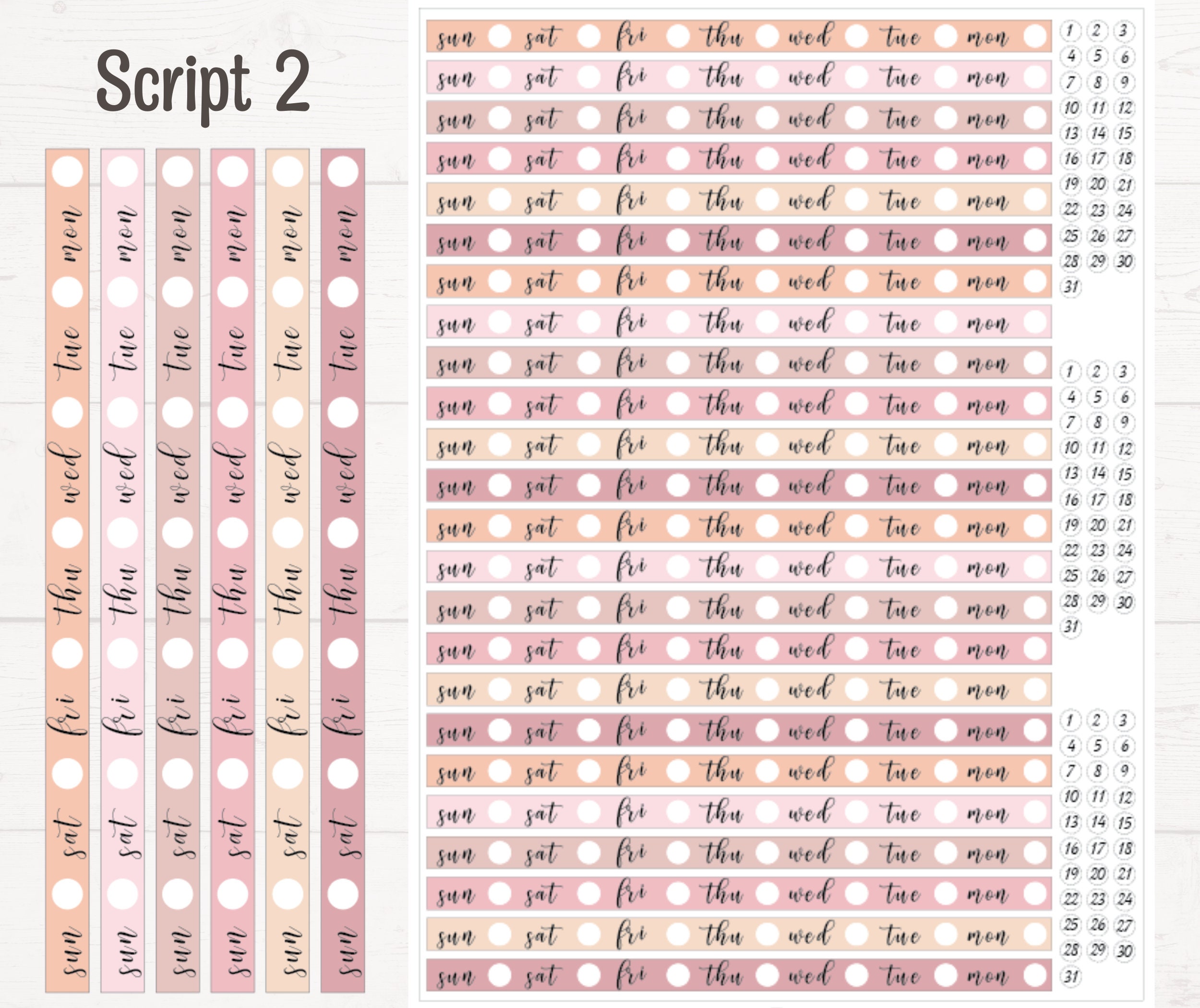Hobonichi Weeks Date Covers, Digital Printable Planner Stickers ...