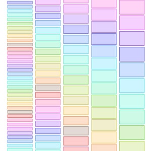 May include: A set of colorful planner stickers with rectangular shapes and outlines. The stickers are arranged in columns with different colors, including pink, blue, green, yellow, and brown. The text "PASSION PLANNER MEDIUM-TIME BLOCKS" is at the top of the image. The text "FUNCTIONAL PLANNER STICKERS FOR PERSONAL USE ONLY" is at the bottom of the image. The text "PLANNER Evivi SHOP" is in a circle with a pink background. The text "www.plannerevivishop.etsy.com" is at the bottom right of the image.