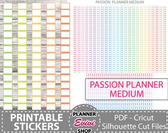 Passion Planner Stickers,TIME BLOCK OUT Strips with Check Boxes for the Passion Planner Medium, Printable StickerPrintable