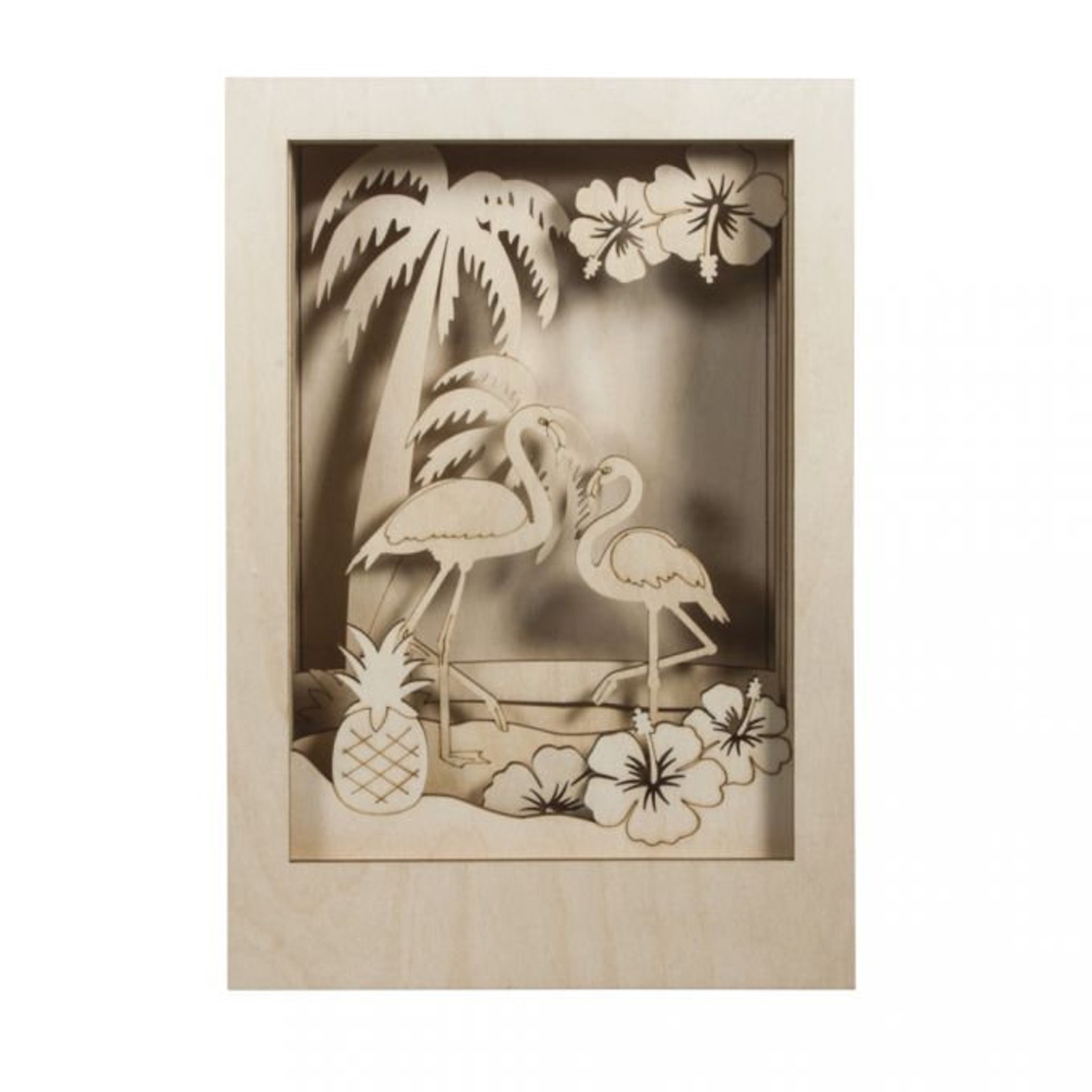 Construcción de madera. Motivo 3D Flamingo FSC 100
