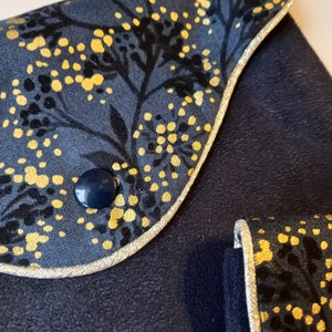 Duo of black pouches, suede and gold floral fabric image 9