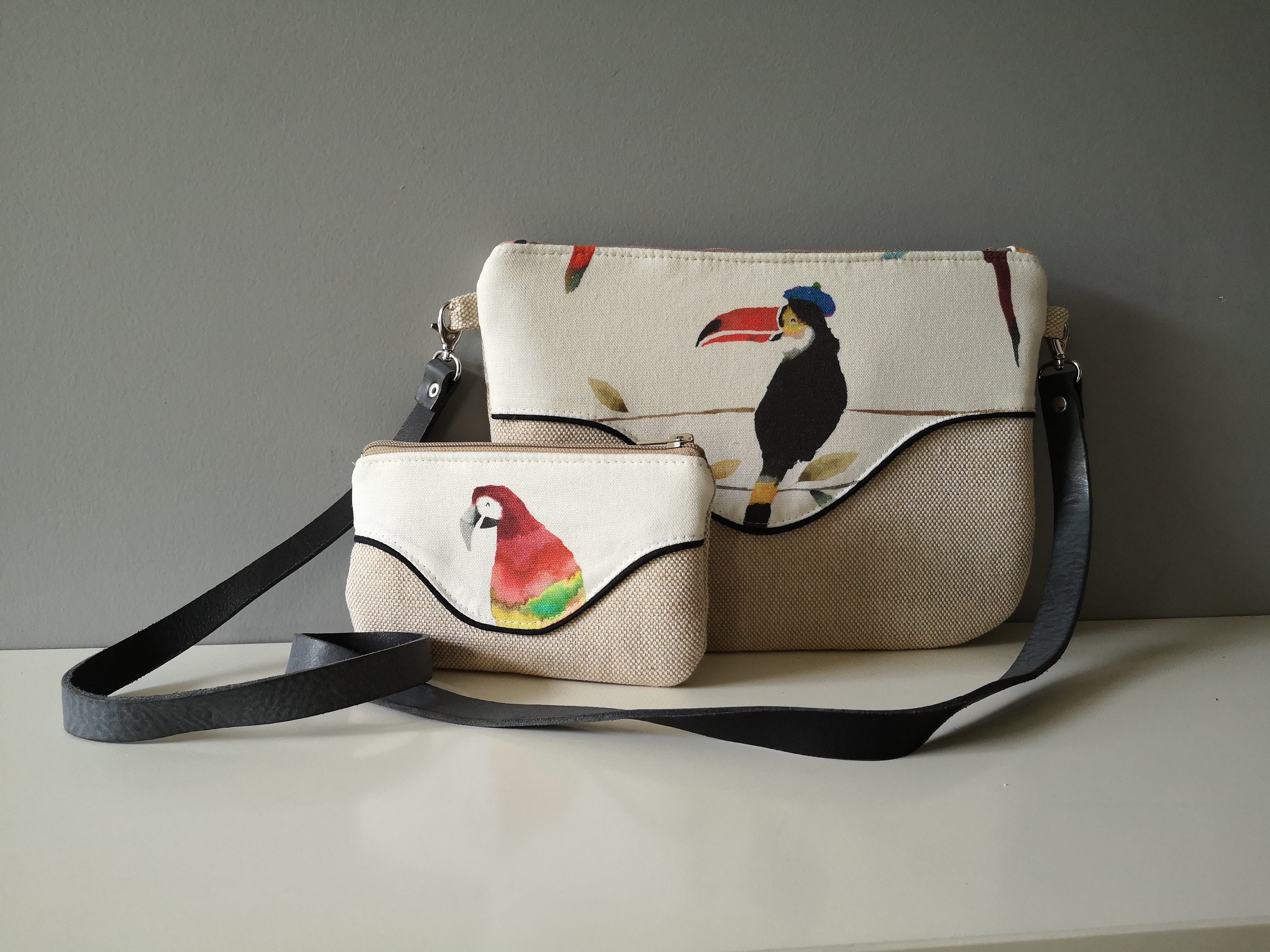 Women's Convertible Beach Towel Bag in Jungle Toucan by Grace and Lace