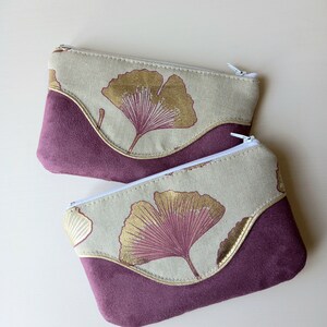 Trousse Pils violine, Gingko or et rose image 1