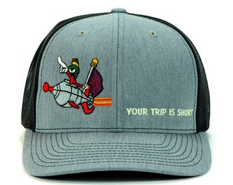 Phish PHD Martian Monster Your Trip Is Short Glow In The Dark Heather Grey Snapback Trucker Hat