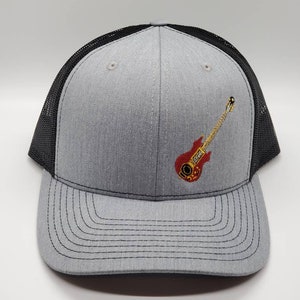 Tiger Guitar Heather Grey  Snapback Trucker Hat