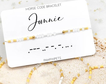 Personalized Kpop Morse Code Bracelet, Friendship KPOP Bracelet Jewelry, Hidden Message Bracelet - Carat Bias Beaded Bracelet
