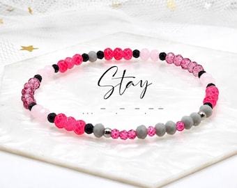 Stay Bracelet - Maxident Color Bracelet - Morse Code Bead Bracelet - Kpop Bracelet - Hidden Message Bracelet - Kpop Jewelry