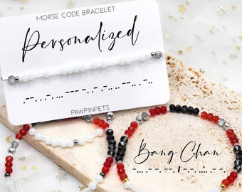 Personalized Morse Code Bracelet, Kpop Inspired Bracelet Jewelry - Hidden Message Bracelet - Concert Custom Bias Beaded Bracelet