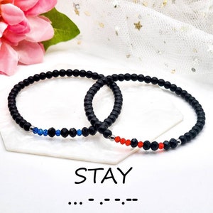 Stay Morse Code Bracelet - Morse Code Bracelet - Subtle Bracelet - Hidden Message Bracelet
