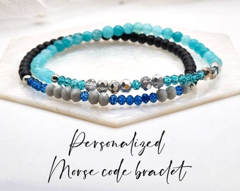 Custom Morse Code Bracelet - Hidden Message Morse Code Beaded Bracelet - Personalized Bead Bracelet - Gift for Her - Christmas Gift