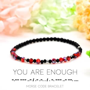 You are Enough Morse Code Bracelet - Bereavement  Jewelry - Secret Meaning Bracelet- Custom Morse Code Bracelet - Memorial Gift - Sympathy