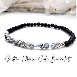 Custom Morse Code Bracelet - Hidden Message Morse Code Beaded Bracelet - Personalized Bead Bracelet - Gift for Her - Mother&#39;s Day Gift