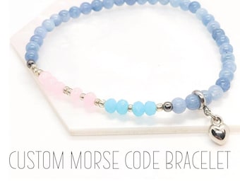 Custom Morse Code Bracelet - Morse Code Beaded Bracelet - Personalized Bead Bracelet - Gift for Her - Customized Jewelry