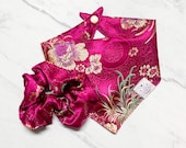 Tourmaline 4 Seasons Dog Bandana, Match with Owner, Bandana for Dogs, Chinese New Year Dog Bandana, Lunar New Year, Flower Dog Bandana