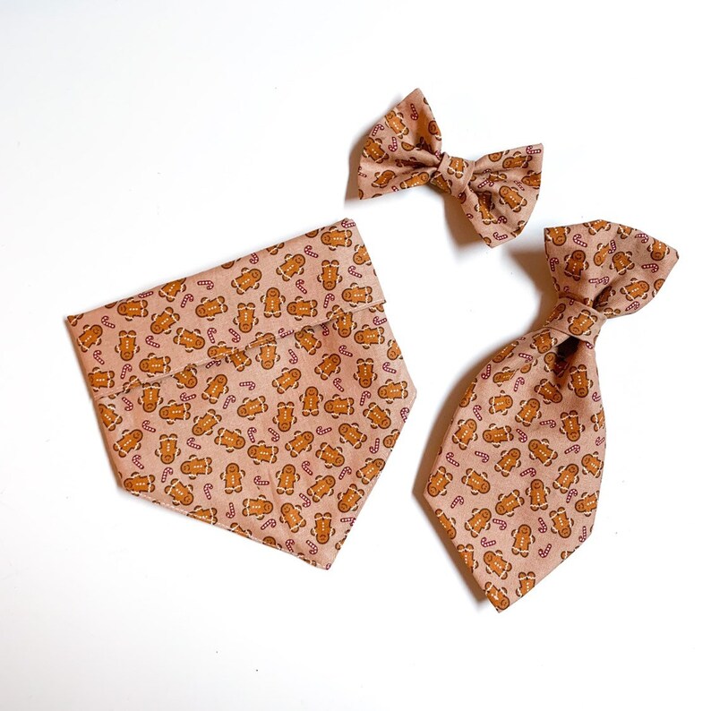 Dog Bandanas Christmas Bandana for Dog Bandanas for Dogs Gingerbread Dog Bandana Pawpin Pets Christmas Dog Bandana Dog Bow Tie