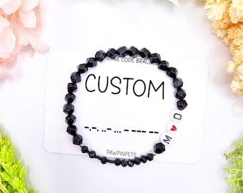 Custom Morse Code Beaded Bracelet – Personalized Hidden Message Jewelry