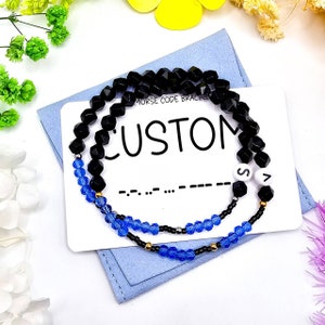Hidden Message Custom Morse Code Bracelet - Personalized Friendship Bracelet Jewelry - Morse Code Beaded Bracelet - Dainty Secret Bracelet