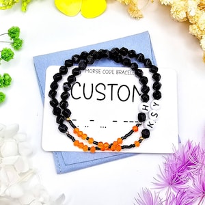 Custom Hidden Message Morse Code Bracelet - Personalized Friendship Bracelet Jewelry - Secret Message Beaded Bracelet