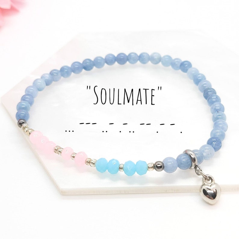 VMIN Soulmate Morse Code Inspired Kpop Bead Bracelet - Kpop Bracelet - Bts Beaded Bracelet - BTS Jewelry - Gift for Army - Couple Bracelet 