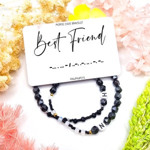 Custom Hidden Message Bracelet - Personalized Morse Code Bracelet - Secret Meaning Bracelet -Friendship Bracelet - Anniversary Birthday Gift