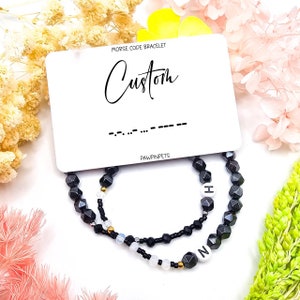 Custom Hidden Message Bracelet - Personalized Morse Code Bracelet - Secret Meaning Bracelet -Friendship Bracelet - Anniversary Birthday Gift