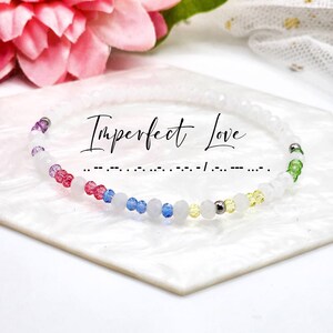 Imperfect Love Word Morse Code Bead Bracelet - Bracelet Jewelry - Subtle Word Bracelet - Hidden Message Bracelet
