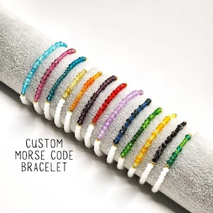 Personalized Morse Code Bracelet: Custom Secret Message Beaded Jewelry