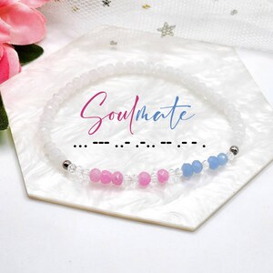 Soulmate Morse Code Bracelet - Hidden Message Bracelet - Gift for Her - Soulmate Bracelet - Word Bracelet - Custom Morse Code Bracelet