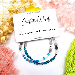 Custom Hidden Message Bracelet - Personalized Morse Code Bracelet - Secret Meaning Bracelet -Friendship Bracelet - Natural Stone Bracelet