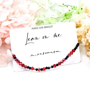 Lean on Me Morse Code Bracelet - Bereavement  Jewelry - Secret Meaning Bracelet- Custom Morse Code Bracelet - Memorial Gift - Sympathy