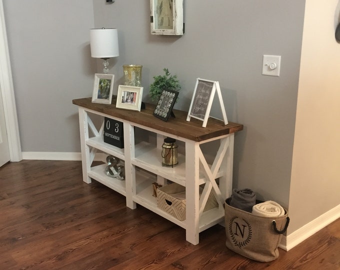 Farmhouse X Console Table Etsy