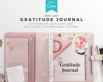 Gratitude Journal Planner, Happy Journal, Positive Inspiration, 30 Day Challenge, Happiness planner, Self Care, Fun journal, Affirmation
