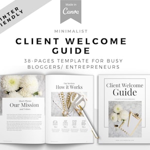 Minimalist Editable New Client Welcome Packet | Welcome Packet | Client Guide | Service Business | Welcome Pack | Welcome Guide