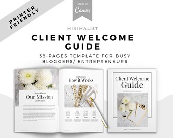 Minimalist Editable New Client Welcome Packet | Welcome Packet | Client Guide | Service Business | Welcome Pack | Welcome Guide